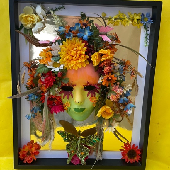 Other - Vintage original art work Mask in frame